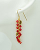 kolczyki złote Długie kolczyki gronka z czerwonym koralem, pozłacane srebro 925 4