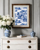 plakaty PLAKAT Toile de jouy, biało niebieska dekoracja, chinoiserie 2