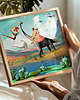 plakaty Surrealistyczny Plakat "DinoLove" Kolaż 30x30cm 2