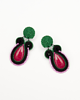kolczyki soutache Kolczyki sutasz kolorowe zielony różowy 1