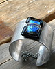 bransoletki wire wrapping Błękit na czerni   - BRANSOLETA MANKIET - CUFF 7