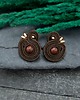 kolczyki soutache Kolczyki sutasz brązowe sztyfty Largo z jaspisem małe lekkie 2