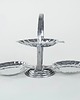 patery i talerze Patera trzypoziomowa metalowa, włoski design, lata 70, produkcja: Włochy 1