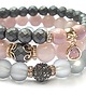 bransoletki z kamieni naturalnych Grey and antique pink  /09-2014/-  set 2