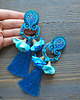 kolczyki z żywicy Blue flowers - niebieskie kolczyki soutache 5