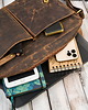 torby i nerki męskie Męska brązowa skórzana torba na ramie na laptopa vintage T-148-HBR 8