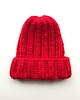 czapki damskie Gruba wełniana czapka beanie 100% wełna kolor świąteczny czerwony 3