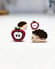 kolczyki z masy plastycznej Zestaw jesiennych kolczyków - jeż i jabłko 6