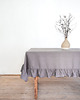 obrusy i serwetki Lniany obrus z falbanką TRUE GRAY 3