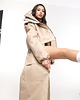 płaszcze damskie Parka Longline Collar Vest Oversize mocca 8