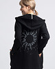 bluza z kapturem damska Bluza bez zapięcia z kapturem-czarny(LA-058) 3