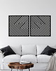 dekoracje - na ścianę 3D DEKORACYJNE PANELE GEOMETRYCZNE, MINIMALISTYCZNA DEKORACJA ŚCIENNA, CZARNY 2