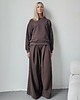 komplety damskie Sarai wygodny komplet bluza i szerokie spodnie z zakładkami Chocolate 5
