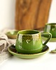 filiżanki Filiżanka ze spodkiem beczułka ręcznie robiona 250 ml - Zielona z sercem 2