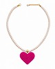 wisiory Naszyjnik PEARL HEART x Bardzo fuksja 1