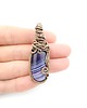 wisiory Wisiorek z fioletowym agatem wire wrapping 2