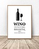 plakaty Plakat do kuchni "Wino usuwa stres..." A3 (297mm x 420mm) 1