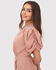 sukienki midi damskie Sukienka mini z krótkim bufiastym rękawem w kolorze pudrowy róż DA1779 BLUSH 2