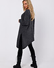 swetry damskie  Sweter tunika z asymetrycznym dołem-szary(M-769) 1