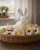 ozdoby wielkanocne Zając Zajączek Figurka Dekoracja Stojąca na Wielkanoc do Koszyka Stroiku 3