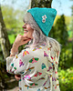 czapki damskie Czapka beanie z bawełny logo kolorowe Turkus 5
