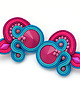 kolczyki soutache Fuchsiowe małe kolczyki soutache 2