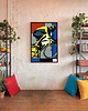 plakaty Plakat rowerowy - Kolarz w stylu Mondriana 1
