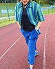 spodnie materiałowe damskie Sztruksowe spodnie Baggy Kobalt 3