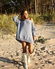 swetry damskie  Sweter handmade oversize  baby blue z wełną 8