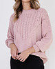 swetry damskie  Sweter w sportowym stylu - SWE322 pudrowy róż MKM 3