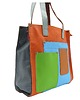 torby na ramię Torebka damska shopper, pojemna, skórzana ze skrawków kolorowa OLIVKA 1