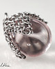kolczyki wire wrapping Jasnoróżowe w siateczce - kolczyki (lub klipsy) 2