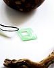 wisiory Zielony wisiorek romb świecący w ciemności i UV 3,8 cm handmade 2