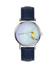 zegarki damskie Zegarek  mały - Żółty ptaszek - skórzany, granatowy 1