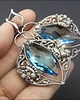 kolczyki wire wrapping Lazurowe Ośmiornice - kolczyki wire wrapping 4