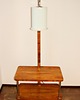 lampy podłogowe Lampa podłogowa Art Deco z lat 50. z forniru orzechowego i kloszem ze szkła 1