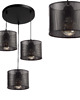 lampy wiszące Czarna lampa wisząca z abażurami  dziurki ażur led E27 4