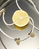 chokery FROSTY LEMON  - Perły naturalne z sercem handmade 3