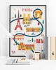 plakaty Paris - mapa plakat/ilustracja Paryż 2