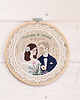 Ślub - inne Personalizowana pamiątka ślubna, haft ślubny/ rocznicowy w tamborku 4