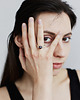 pierścionki srebrne PEARL ring / satin silver with black pearl 4