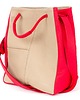 torby na ramię Skórzana torebka - worek beżowo- czerwona 1