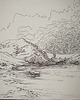 grafiki i ilustracje WYPRZEDAŻ SZTUKI! Rysunek cienkopis Krajobraz pejzaż oryginalny 23x30 cm 1