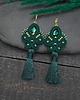 kolczyki soutache Kolczyki sutasz z chwostami zielone długie eleganckie wieczorowe Cosima 2