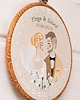 Ślub - inne Haft ślubny w tamborku 20 cm, indywidualna pamiątka ślubna, rocznicowa 51 4