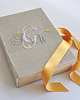 księgi gości i albumy ślubne Księga gości lniana monogram pary młodej 7