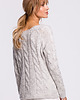 swetry damskie  Sweter z dekoltem w łódkę-szary(M-511) 3