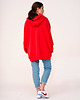 bluza z kapturem damska Hoodie Oversize Red 3
