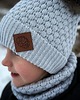 czapki dziecięce ZESTAW: bawełniana czapka dla dziecka i komin Jasny szary 7