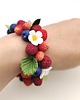 bransoletki - inne Bransoletka z poziomkami, borówkami i kwiatami handmade 1
